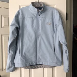 The North Face Women’s M Apex Bionic Softshell Jacket Lt Blue WindWall Full Zip